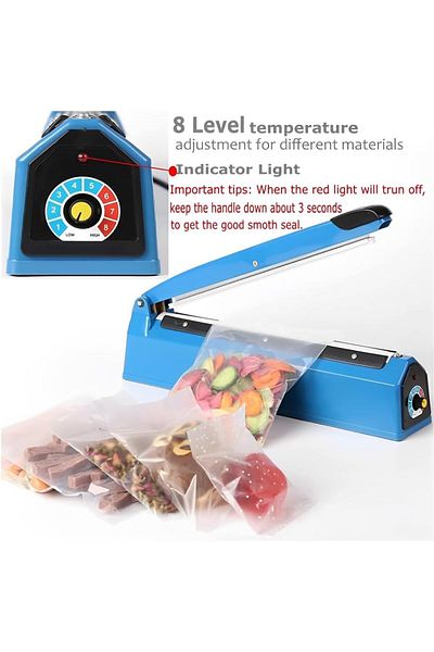 Taimi Impulse Heat Sealer, Manual Plastic Bag Sealing Machine, 40cm, for Tabletop Use (F400)