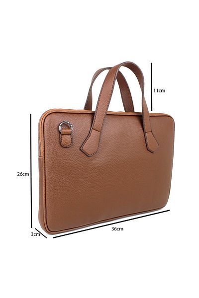 deri,se club Γυναικείος Χαρτοφύλακας Tan Color Τσάντα Laptop 13,6 ιντσών