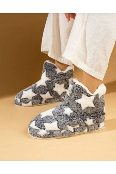 ünverdi Γυναικεία Wedge Sole Home Slippers Boots Starry βελούδινο ύφασμα