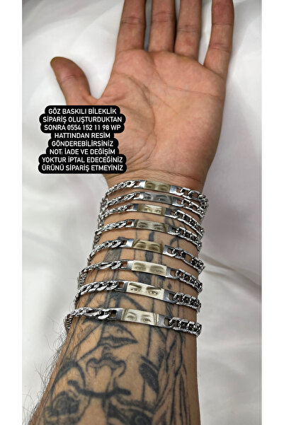 Çelik Göz Baskılı Çelik Bileklik - En Güzel Hediye