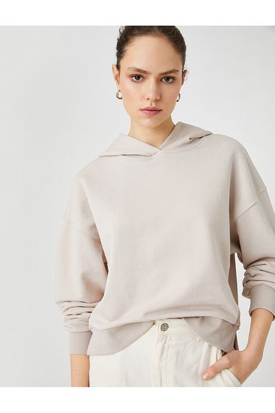 Koton Basic Hooded Sweatshirt Relax Fit Raglan Sleeve