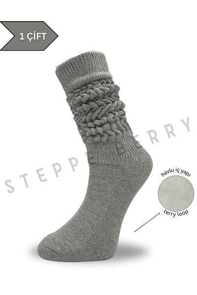 STEPPE BERRY Κάλτσες New Season Thick Ash Grey Dusty Leggings