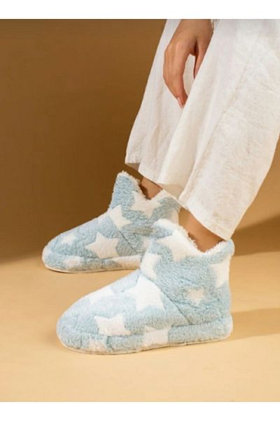 ünverdi Γυναικεία Wedge Sole Home Slippers Boots Starry βελούδινο ύφασμα