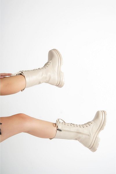 sefayol Γυναικείες μπότες Remy Beige Matte Leather