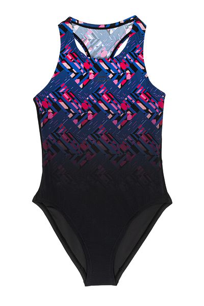Slazenger Jn43 Model Girl's Black Sports Swimsuit