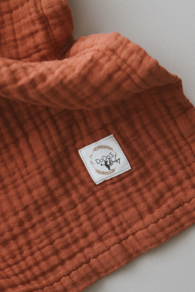 DoDo'S Baby Four Layer Tile Color Straight Pattern Organic Muslin Cover