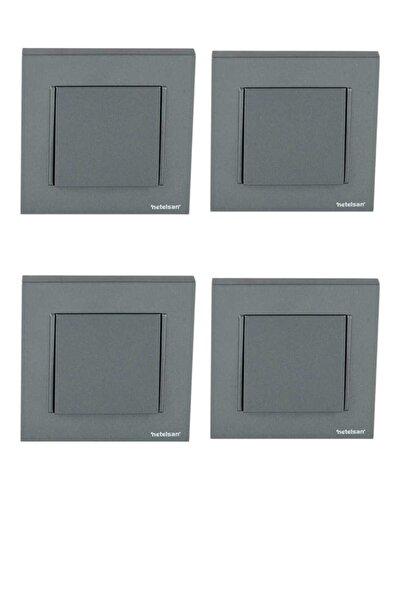 Netelsan Byobu Füme Tekli Anahtar Çerçeveli 4 Adet