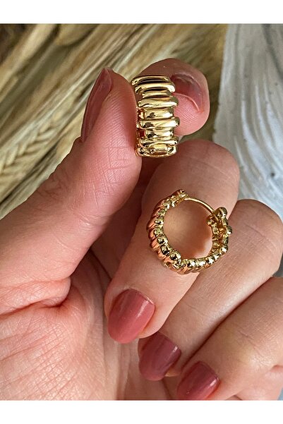 Lucios ALTIN İŞÇİLİKLİ KARARMAZ SERİ KÜÇÜK BOY HALKA KÜPE