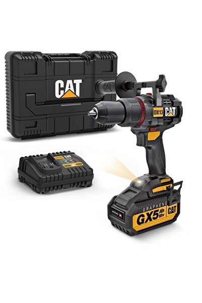 Cat DX13 18Volt/5.0Ah GRAPHENE Li-ion Kömürsüz Profesyonel Şarjlı Darbeli Matkap