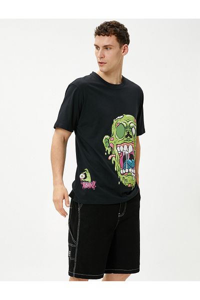 Koton Monster Printed T-Shirt Crew Neck Κοντό μανίκι