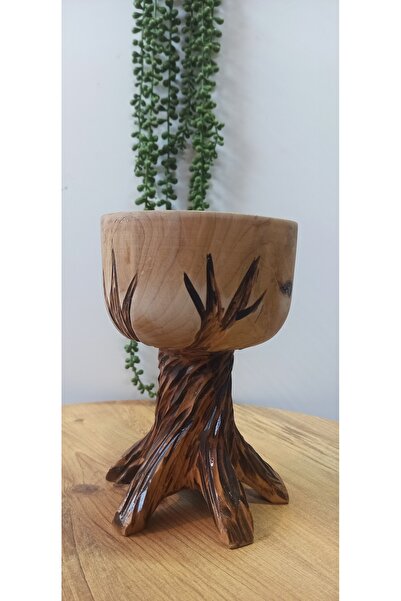 Dekoratif ŞİMŞİR AĞACINDAN AYAKLI SUNUMLUK