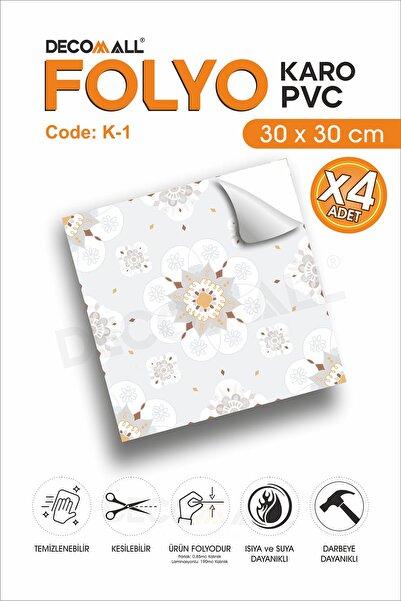 senavia farkınızı yansıtın K-1 Karo Folyo Kendinden Yapışkanlı Zemin Fayans Banyo Duvar Kaplama Suya Dayanıklı 30x30CM