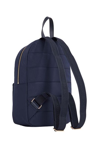 Tommy Hilfiger Dámský dvoukomorový modrý batoh s logem a zapínáním na zip AW0AW16871-DW6