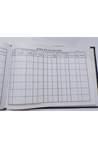Kocaoluk Hardcover Covered Course Document Record Book