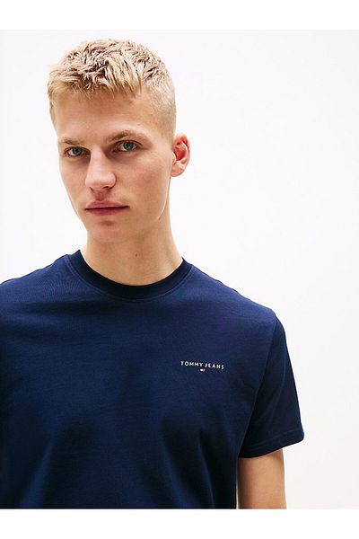 Tommy Hilfiger Tjm Slim Linear Chest Herren-T-Shirt in Blau