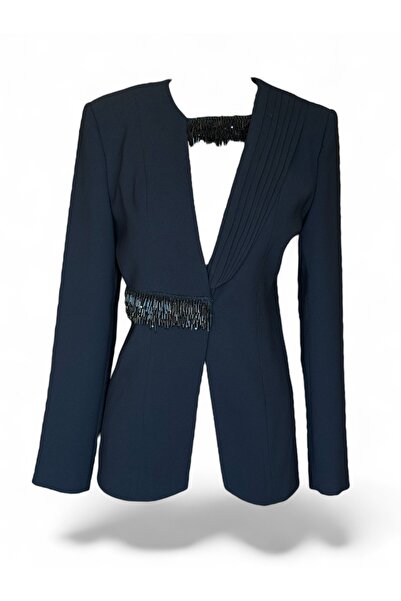 MODA Yaka ve kemer detaylı blazer