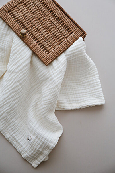 DoDo'S Baby Four Layer Ecru Color Plain Pattern Organi̇K Müsli̇N Cover