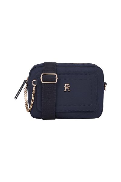 Tommy Hilfiger Sötétkék állítható válltáska lánctartozék részlettel - AW0AW16900-DW6