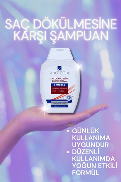 Viapecia 300 ml Sulfate-Free Anti-Hair Loss Shampoo - Daily Use, All Hair Types