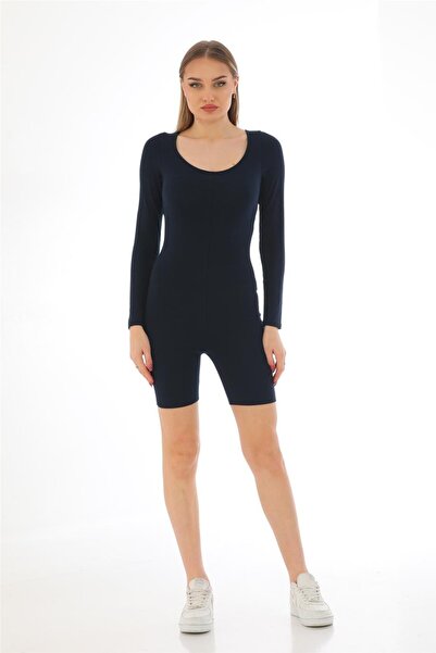 penyebizden Women's Body Shorts Jumpsuit-navy blue