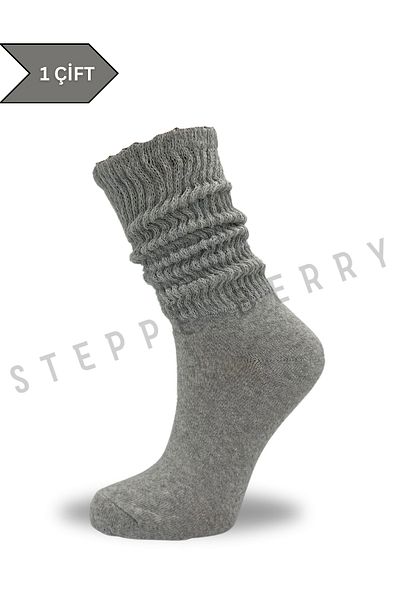 STEPPE BERRY 2 Ζεύγη Γυναικείες κάλτσες με λεπτές κολάν σε γκρι μελανζέ