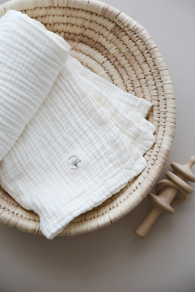 DoDo'S Baby Four Layer Ecru Color Plain Pattern Organi̇K Müsli̇N Cover