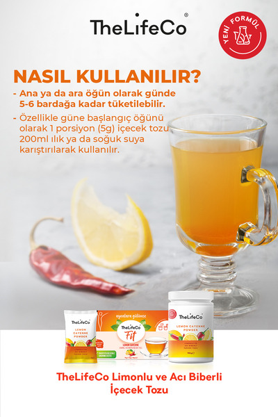 The LifeCo Lemon Cayenne 150 G & Green Blend 120 G & Limonlu Çilekli Psyllium 180 G