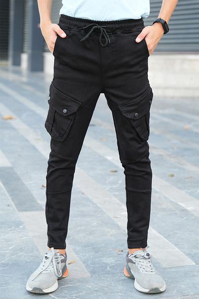 Zaziko Kids Boy's Elastic Waist Pocket Cargo Pants Pnt. 0005131 -Z