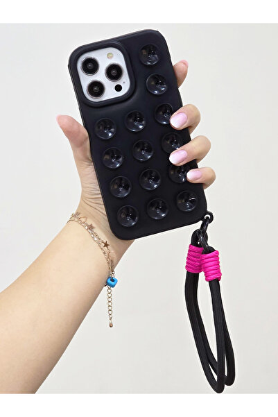 OSG iPhone 15 Pro Max Uyumlu Vakum Özellikli Düz Yüzeylere Yapışabilen Renkli...