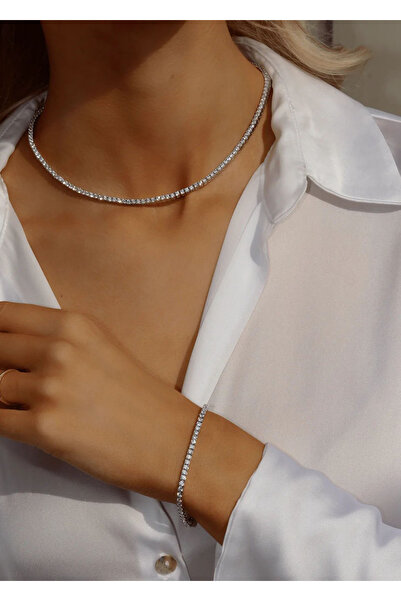 Own Jewelry Su Yolu Set 2'li Kolye Bileklik 925 Ayar Gümüş 2.50 MM