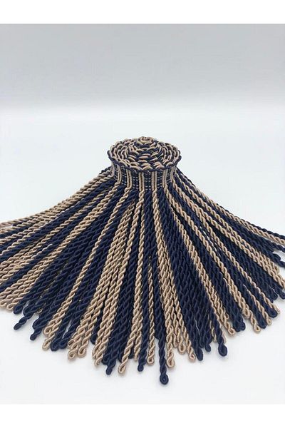 KATMERTEKS Bulyon Fringe 10 Meters Dark Blue-Mink Color