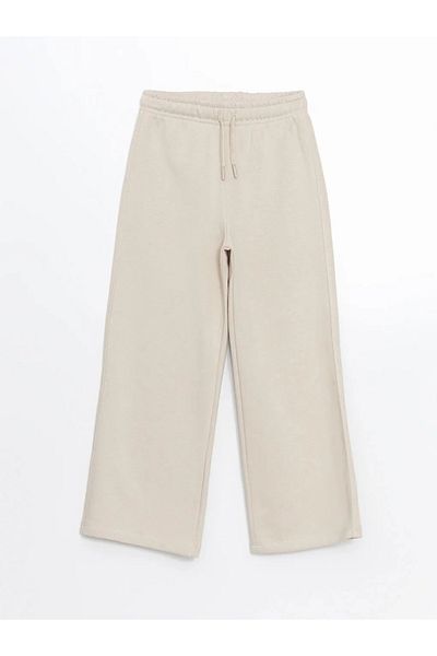 LC Waikiki Pantaloni de trening pentru fete LCW Kids, bej, cu talie elastică