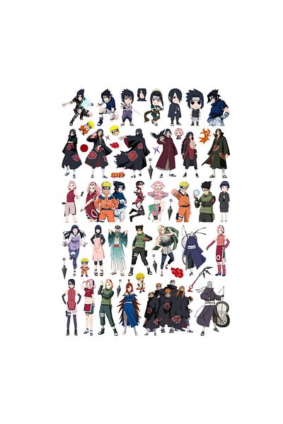 Ororabutik Σετ αυτοκόλλητων Anime Naruto 50 τμχ - Σετ αυτοκόλλητων Scrapbook Bullet Journal