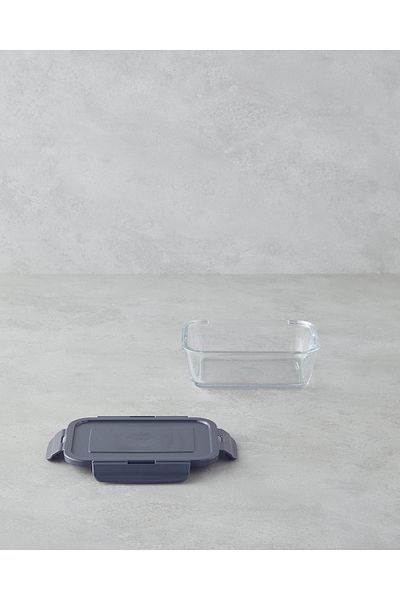 English Home Fresh Ware 1200 ml Gray Glass Storage Container