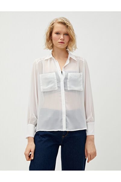 Koton Átlátszó ing hosszú ujjú dupla zsebbel