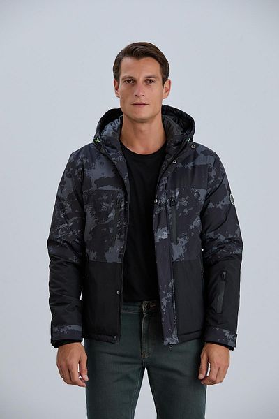 PIQUE Camouflage Detailed Double Color Fiber Padded Men's Coat