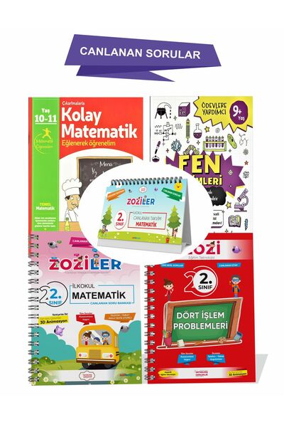 ZOZİLER 2.sınıf Mor Set (MAT SORU BNK-YENİ NESİL PROB-TAKVİM NOTLAR-KOLAY MAT...