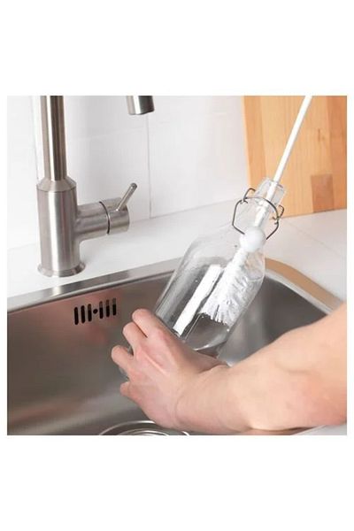 SUMUHOME Medelvag White Bottle Jar - Practical Cleaning Brush