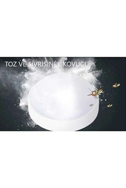 woodhub Balkon Lambası Teras Lambası Artos 15w Yuvarlak Beyaz Banyo Lambası 6400k Beyaz Işık Tavan Lambası