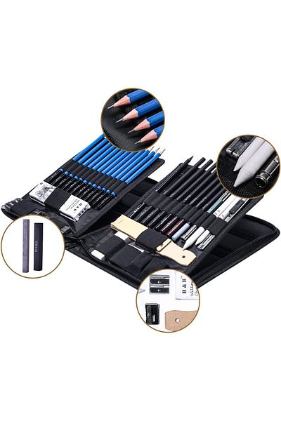 COOYA Drawing Pencils Set, 40-Piece Sketch Pencils and Drawing Kit Complete Artist Kit