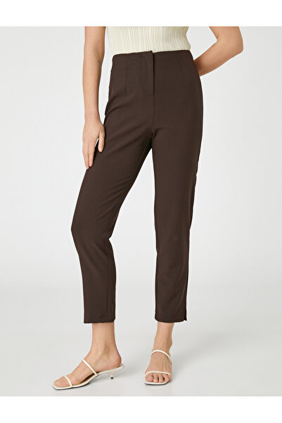 Koton Stitching Detailed Fabric Trousers Skinny Leg