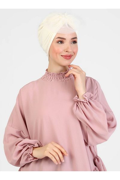 Differenza Ecru Sandy Tulle Pearl Shilepo Bonnet