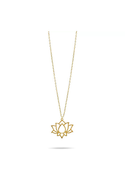 YCL JEWELLERY 14 Ayar Altın Lotus Çiçeği Kolye 55 CM