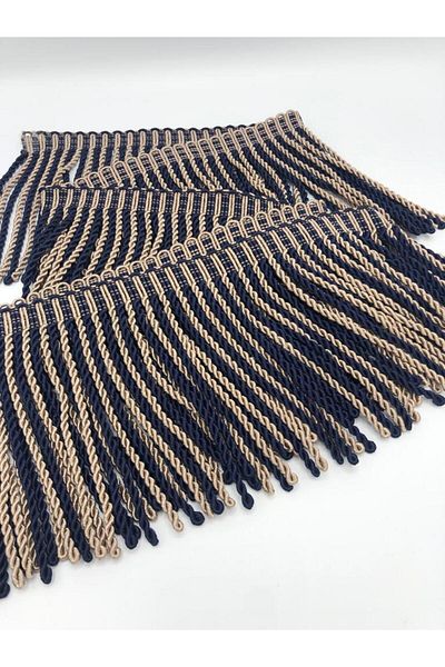 KATMERTEKS Bulyon Fringe 10 Meters Dark Blue-Mink Color