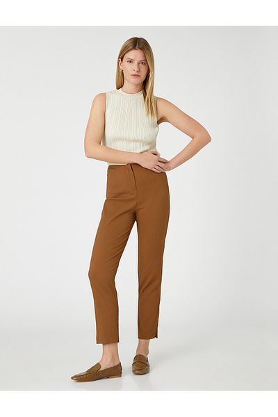 Koton Detailní prošívání Látkové kalhoty Skinny Leg
