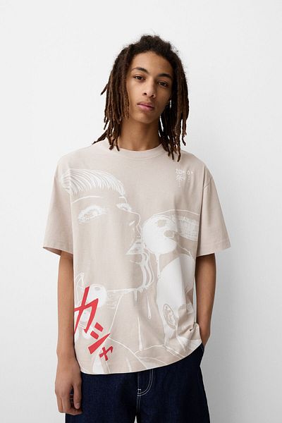Bershka Junji Ito print short sleeve T-shirt
