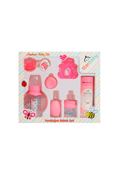Star Baby Cam Yenidoğan Biberon Ve Emzik Seti 7 Ürün Pembe
