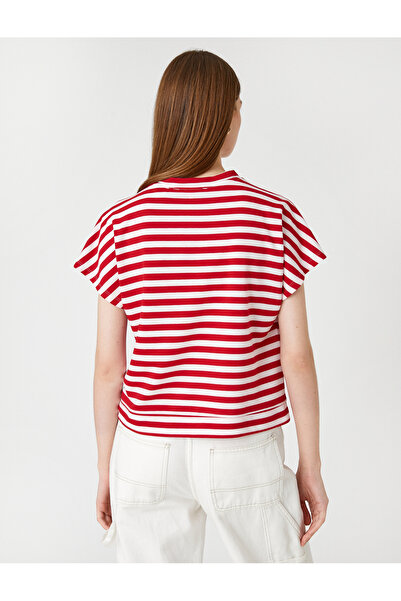 Koton Piros csíkos női póló