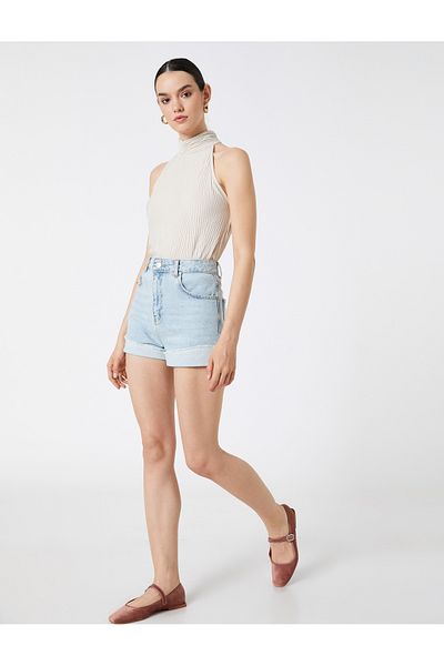 Koton Halter Neck Textured Blouse