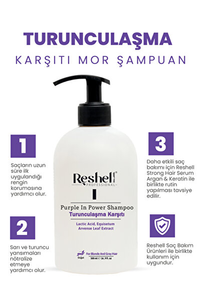 Reshell Turunculaşma Karşıtı Mor Şampuan 500 ml